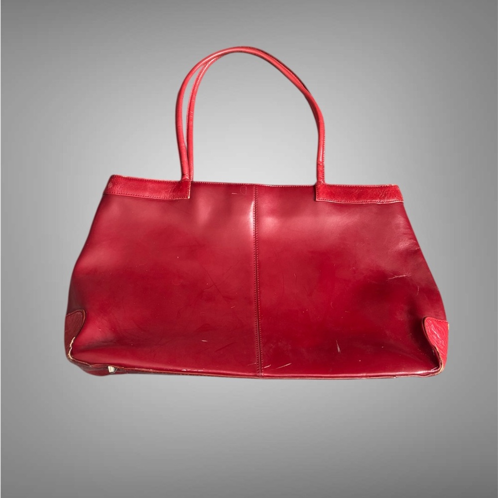 Wilsons Leather Red Travel Tote